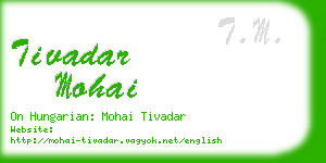 tivadar mohai business card